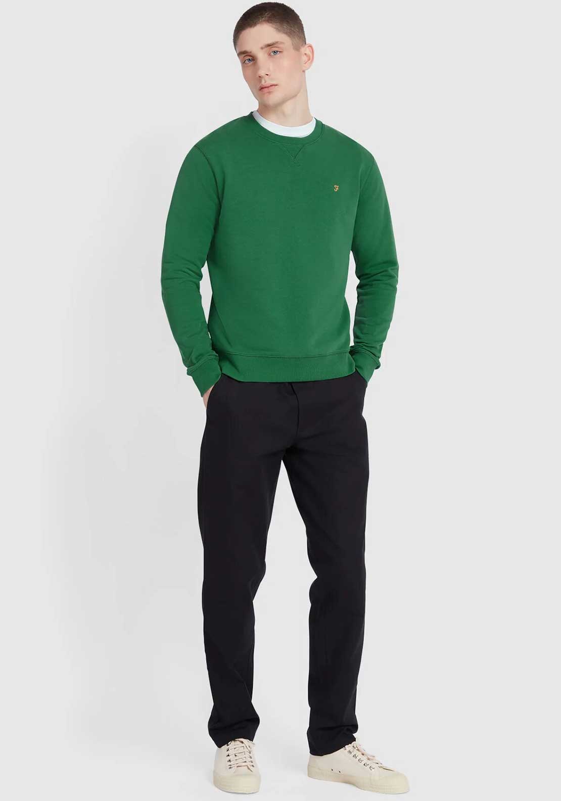 Farah Tim Crew Neck Sweatshirt, Green Meadow