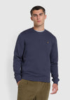 Farah Tim Crew Neck Sweatshirt, Liquorice Blue