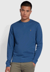 Farah Tim Crew Neck Sweatshirt, Steel Blue