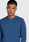 Farah Tim Crew Neck Sweatshirt, Steel Blue