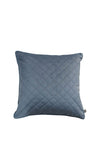 Fervor + Hue Velvet Quilted Cushion 50x50cm, Gentle Blue