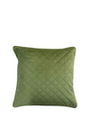 Fervor + Hue Velvet Quilted Cushion 50x50cm, Moss Green