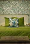 Fervor + Hue Velvet Quilted Cushion 50x50cm, Moss Green