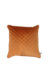 Fervor + Hue Velvet Quilted Cushion 50x50cm, Copper Orange