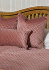 Fervor + Hue Velvet Quilted Cushion 50x50cm, Rose Quartz Pink