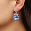Dyrberg/Kern Fiora Light Blue Crystal Earrings, Silver