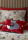 Fusion Christmas Foraging Fox Duvet Cover Set, Red