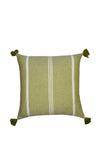 STRIPED CUSHION WITH TASSELS PISTACHIO