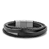 Frank 1967 Bold Multi-Strand Leather Bracelet, Black