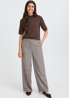 Fransa Vea Chevron Woven Wide Leg Trousers, Grey