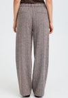 Fransa Vea Chevron Woven Wide Leg Trousers, Grey
