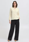 Fransa Diana Ruffled Detail Blouse, Whisper White
