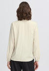 Fransa Diana Ruffled Detail Blouse, Whisper White