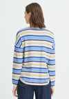 Fransa Melani Striped Sweater, Blue
