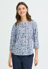 Fransa Seen Printed Top, Blue