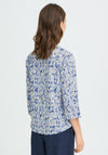 Fransa Seen Printed Top, Blue