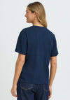 Fransa Palmer Graphic Cotton T-Shirt, Navy