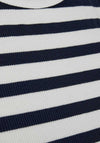 Freequent Effy Rib Knit Tank Top, Off White & Navy Blazer