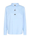 Freequent Flynn Half Button Shirt, Chambray Blue