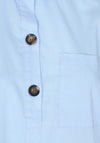 Freequent Flynn Half Button Shirt, Chambray Blue
