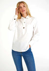 Freequent Flynn Half Button Shirt, Off White