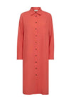 Freequent Lava Linen Midi Shirt Dress, Hot Coral