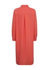 Freequent Lava Linen Midi Shirt Dress, Hot Coral
