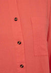 Freequent Lava Linen Midi Shirt Dress, Hot Coral