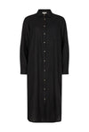 Freequent Lava Linen Midi Shirt Dress, Black