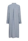 Freequent Lava Striped Linen Midi Shirt Dress, Blue