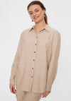 Freequent Lava Linen Shirt, Beige