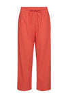 Freequent Lava Linen Ankle Trousers, Hot Coral