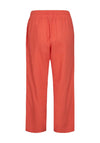 Freequent Lava Linen Ankle Trousers, Hot Coral