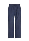 Freequent Lava Linen Ankle Trousers, Navy Blazer