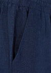 Freequent Lava Linen Ankle Trousers, Navy Blazer