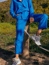 Freequent Lava Linen Ankle Trousers, Nebulas Blue