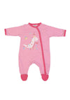 FS Baby Girl Dino Stripe Babygrow, Pink