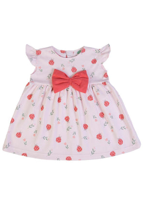 FS Baby Girl Ladybug Cap Sleeve Dress, Pink