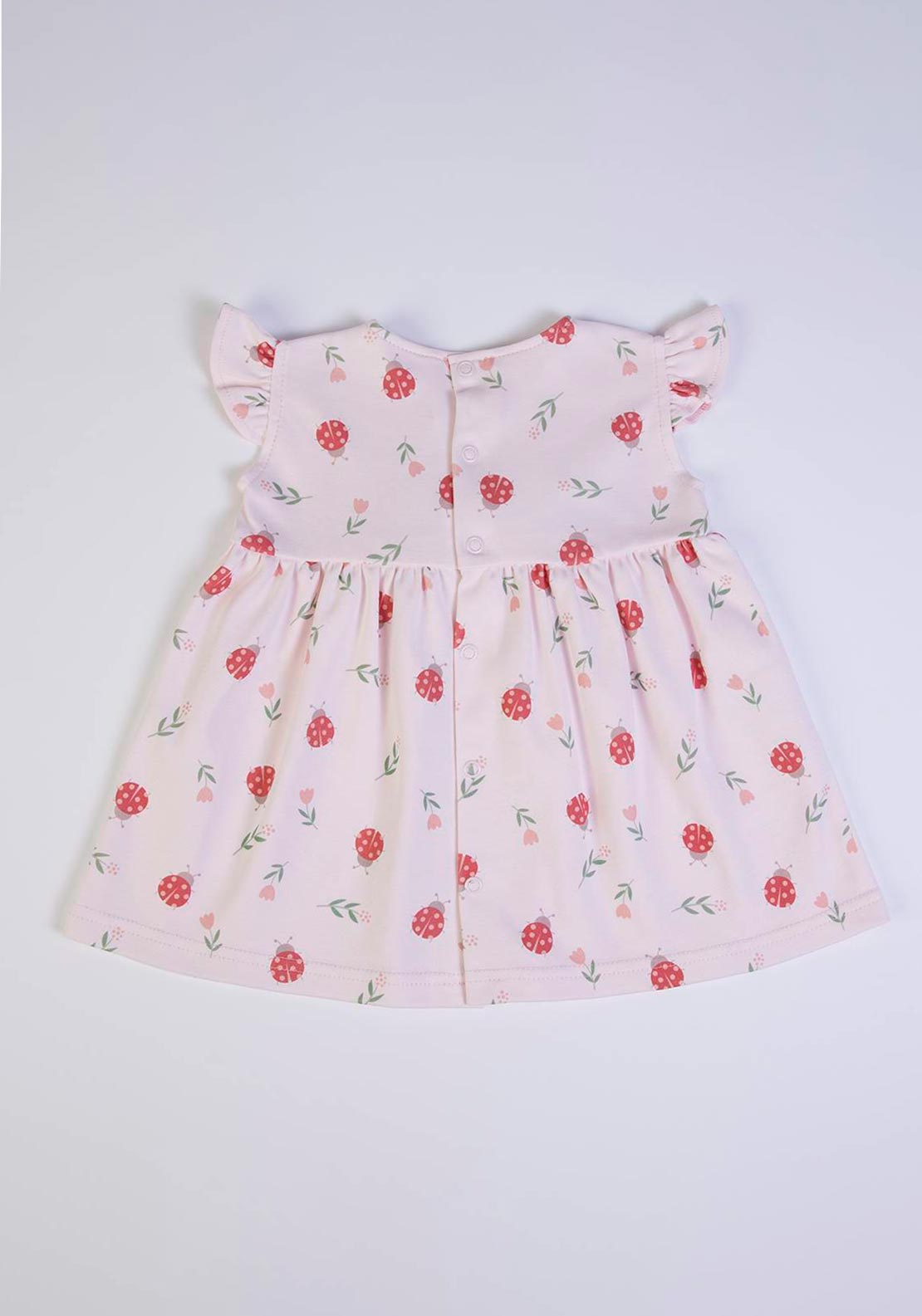 FS Baby Girl Ladybug Cap Sleeve Dress, Pink