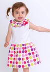 FS Baby Girl Polka Dot Dress, White
