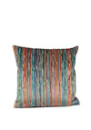 Fullshire Cut Velvet Stripe Cushion 43x43cm, Carnival