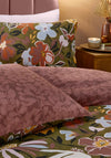 Furn Asterea Floral Print Duvet Cover Set, Olive/Pink