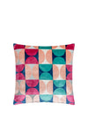 Riva Paoletti Bardot Geo Print Cushion 50x50cm, Magenta/Blue