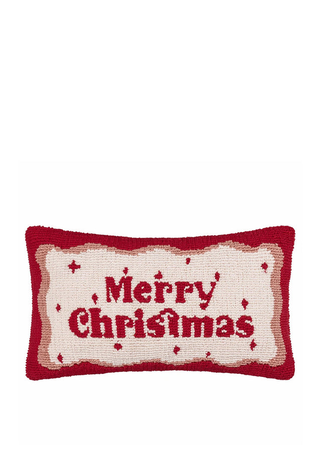 CANDY MERRY CHRISTMAS 30 X 50 CUSHION RED WHITE