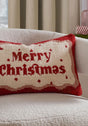 CANDY MERRY CHRISTMAS 30 X 50 CUSHION RED WHITE
