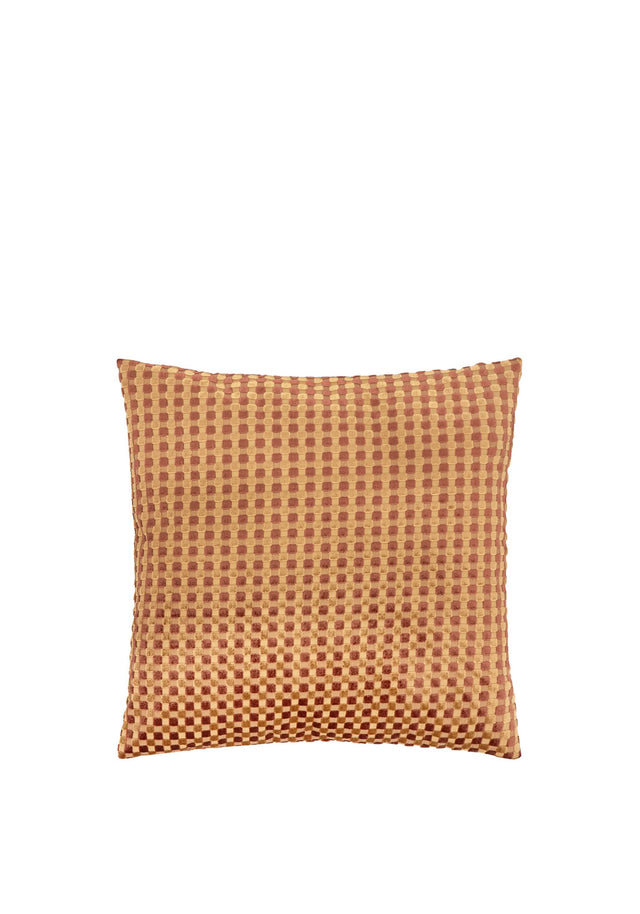 CHECKERED VELVET CUSHIONS CHOC