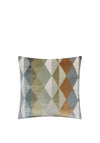 Furn Metro Harlequin Velvet Feather Filled 50x50cm Cushion, Green
