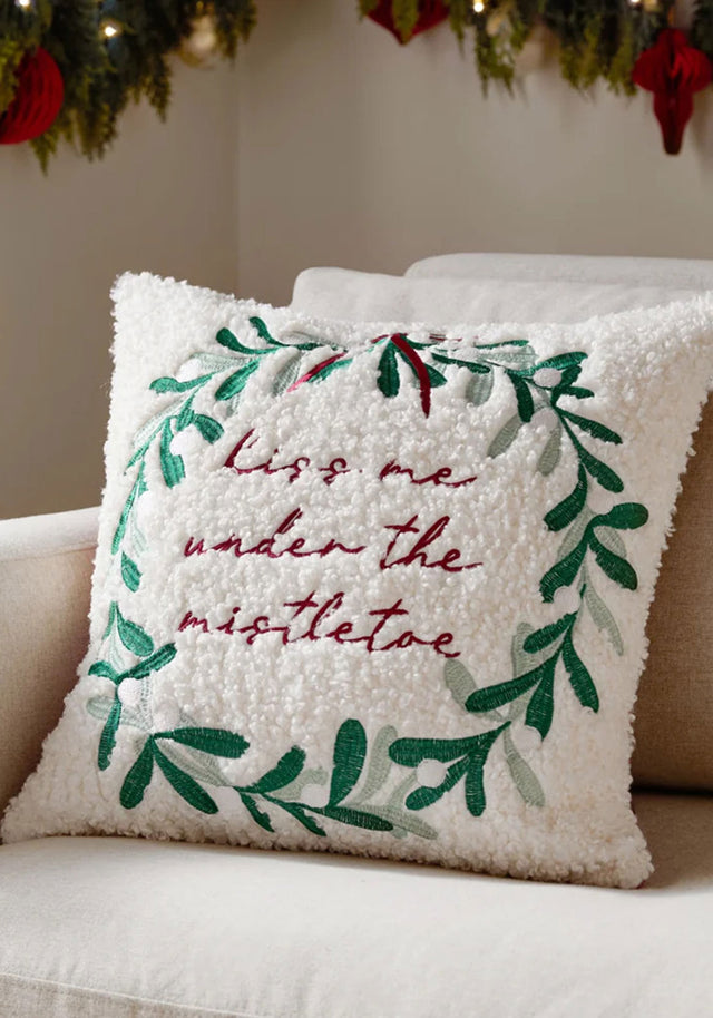 MISTLETOE WREATH 45 X 45 FEATHER CUSHION MULTI