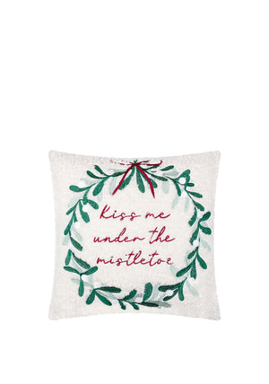 MISTLETOE WREATH 45 X 45 FEATHER CUSHION MULTI