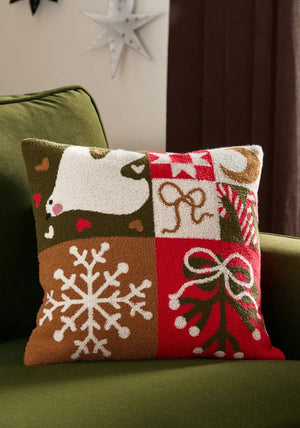 FIKA PATCH BOUCLE CUSHION